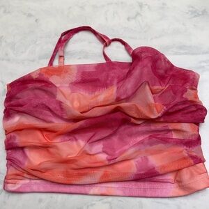 SHEIN Pink and Orange Tie-Dye Top